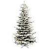 Vickerman 7.5' Flocked Sierra Fir Slim Christmas Tree - Unlit Image 1