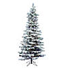 Vickerman 7.5' Flocked Utica Fir Slim Christmas Tree with Multi LED Lights Image 1