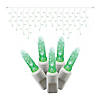 Vickerman 70 Lights LED Green with White Wire Icicle Christmas Light Set - 9' Long Image 1