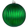 Vickerman 8" Green Matte Lined Ball Ornament, 1 per Bag. Image 1