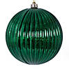 Vickerman 8" Midnight Green Shiny Lined Mercury Ball Ornament. Image 1