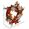 Vickerman Artificial 22" Orange Fall Pumpkin Hydrangea Wreath Image 1