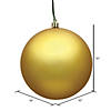 Vickerman Shatterproof 10" Large Gold Matte Ball Christmas Ornament Image 4