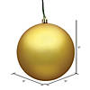 Vickerman Shatterproof 12" Giant Gold Matte Ball Christmas Ornament Image 4