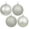 Vickerman Shatterproof 2.4" Silver 4-Finish Ball Christmas Ornament, 24 per Box Image 1