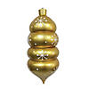 Vickerman Shatterproof 21.5" Giant Gold Droplet Shaped with Snowflakes Christmas Ornament Image 1