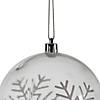 Vickerman Shatterproof 4" Clear Ball with White Glitter Swirl Christmas Ornament, 4 per Box Image 1