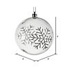 Vickerman Shatterproof 4" Clear Ball with White Glitter Swirl Christmas Ornament, 4 per Box Image 3