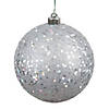 Vickerman Shatterproof 6" Silver Sequin Ball Christmas Ornament, 4 per Bag Image 1