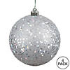 Vickerman Shatterproof 6" Silver Sequin Ball Christmas Ornament, 4 per Bag Image 4