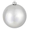 Vickerman Shatterproof 8" Silver Shiny Ball Christmas Ornament Image 1
