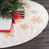 Vickerman White Cotton Linen With Jute Rope Embroidered Snowflakes 60" Christmas Tree Skirt Image 3