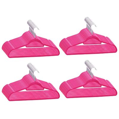 vidaXL 100 pcs Clothes Hanger Set Anti-slip Pink Velvet Image 1