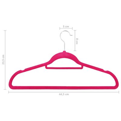 vidaXL 100 pcs Clothes Hanger Set Anti-slip Pink Velvet Image 3