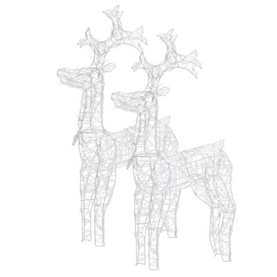 vidaXL 2 pcs Acrylic Reindeer Christmas Decorations with Multicolor LED Lights Image 1