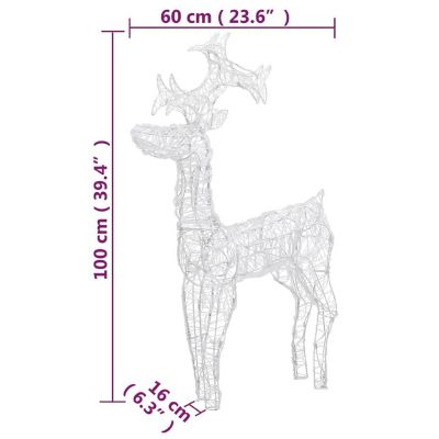 vidaXL 2 pcs Acrylic Reindeer Christmas Decorations with Multicolor LED Lights Image 3