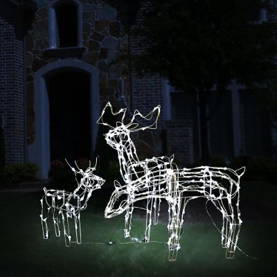 vidaXL 3 Piece Christmas Light Display Reindeers 229 LEDs Image 1