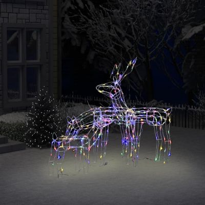 vidaXL 3 Piece Christmas Lights Display Reindeers 229 LEDs Christmas display Image 1