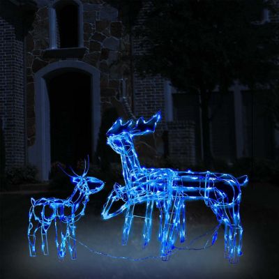vidaXL 3 Piece Christmas Lights Display Reindeers 229 LEDs Image 1