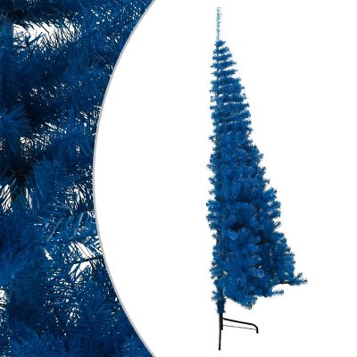 VidaXL 4' Blue PVC/Steel Artificial Half Christmas Tree with Stand Image 3