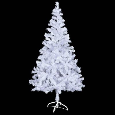 VidaXL 4' White Artificial Christmas Tree with LED Lights & 61pc Gold Ornament & 230pc Branch Set Image 2