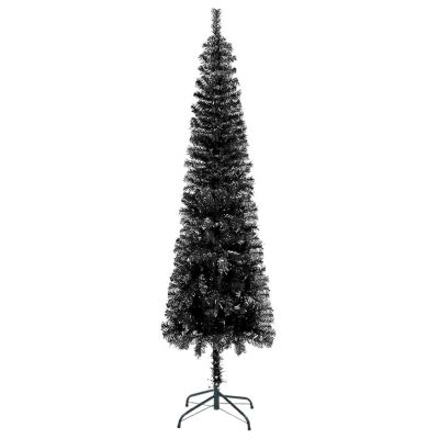 vidaXL 5' Black Slim Christmas Tree Image 2