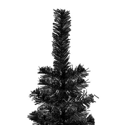 vidaXL 5' Black Slim Christmas Tree Image 3