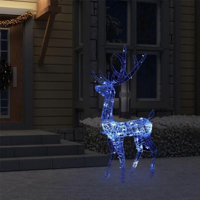 vidaXL Acrylic Reindeer Christmas Decoration 140 LEDs 4 ft Blue Image 3