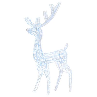 vidaXL Acrylic Reindeer Christmas Decoration 140 LEDs 4 ft Cold White Image 1