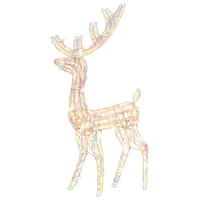 vidaXL Acrylic Reindeer Christmas Decoration 140 LEDs 4 ft Colorful Image 2