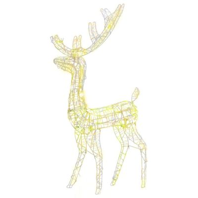 vidaXL Acrylic Reindeer Christmas Decoration 140 LEDs 4 ft Warm White Image 1
