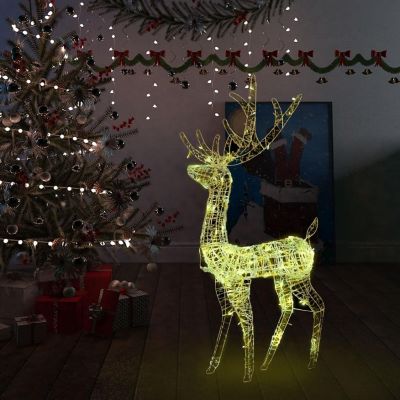 vidaXL Acrylic Reindeer Christmas Decoration 140 LEDs 4 ft Warm White Image 1