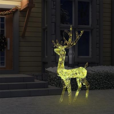 vidaXL Acrylic Reindeer Christmas Decoration 140 LEDs 4 ft Warm White Image 3