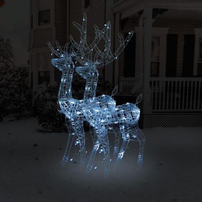 vidaXL Acrylic Reindeer Christmas Decorations 2 pcs 47.2" Cold White Image 1