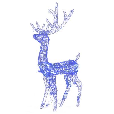 vidaXL Acrylic Reindeer Christmas Decorations 3 pcs 47.2" Blue Image 2