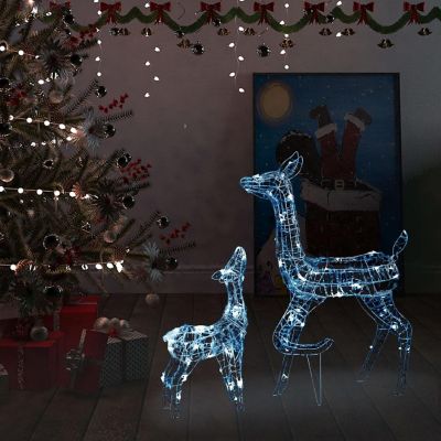 vidaXL Acrylic Reindeer Family Christmas Decoration 160 LED Cold White Image 1