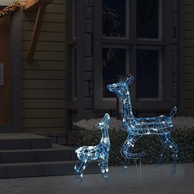vidaXL Acrylic Reindeer Family Christmas Decoration 160 LED Cold White Image 2
