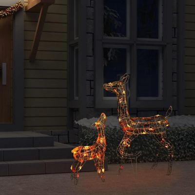 vidaXL Acrylic Reindeer Family Christmas Decoration 160 LED Colorful Image 2