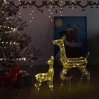 vidaXL Acrylic Reindeer Family Christmas Decoration 160 LED Warm White Image 1
