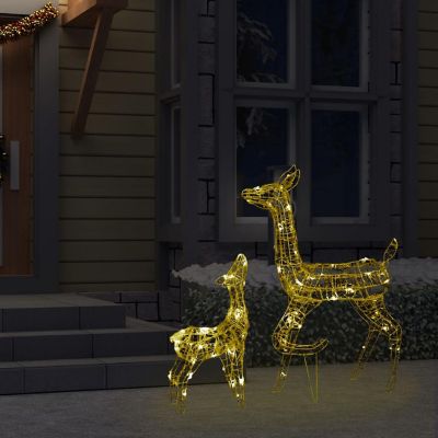 vidaXL Acrylic Reindeer Family Christmas Decoration 160 LED Warm White Image 2