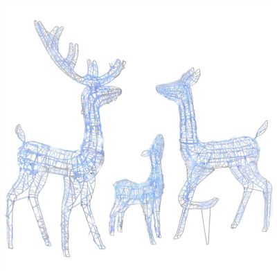 vidaXL Acrylic Reindeer Family Christmas Decoration 300 LED Blue Image 1