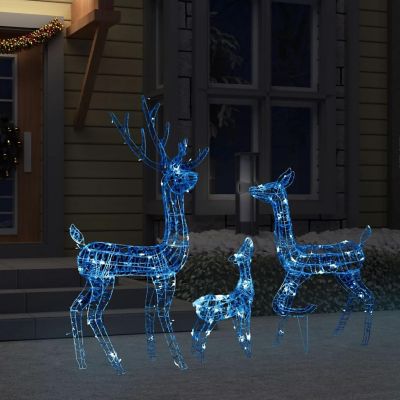 vidaXL Acrylic Reindeer Family Christmas Decoration 300 LED Blue Image 2
