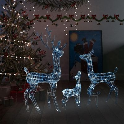 vidaXL Acrylic Reindeer Family Christmas Decoration 300 LED Cold White Image 1