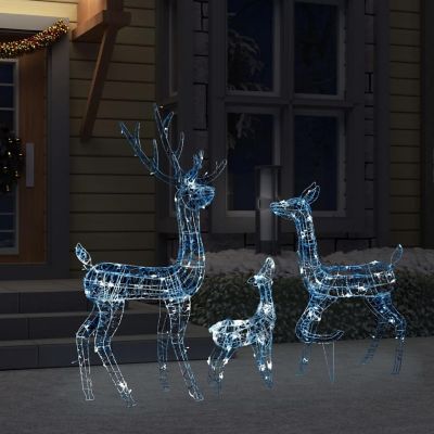 vidaXL Acrylic Reindeer Family Christmas Decoration 300 LED Cold White Image 2