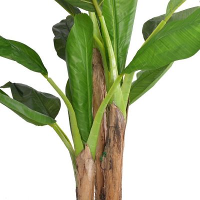 vidaXL Artificial Banana Tree Plant with Pot 68.9" Green Image 3