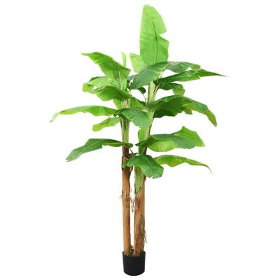 vidaXL Artificial Banana Tree with Pot 118.1" Green Image 1