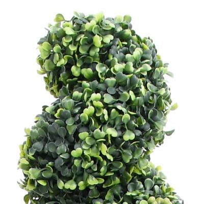 vidaXL Artificial Boxwood Spiral Plant with Pot Green 35" Image 2