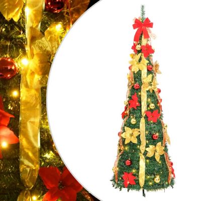 vidaXL Artificial Christmas Tree Pop-up 200 LEDs Green 82.7" Image 1