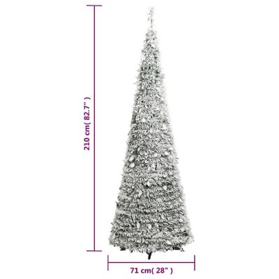 vidaXL Artificial Christmas Tree Pop-up Flocked Snow 200 LEDs 82.7" Image 3