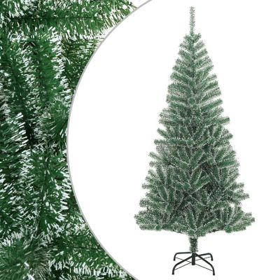 vidaXL Artificial Christmas Tree with Flocked Snow Green 59.1" Image 1